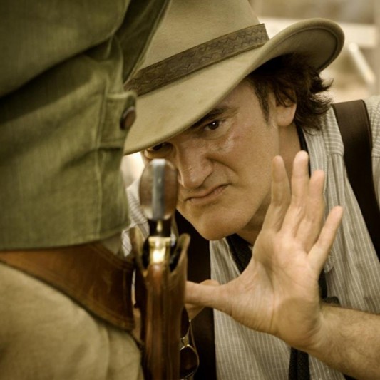 Quentin Tarantino directing Django Unchained