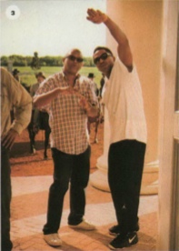 Reginald Hudlin and Q-Tip on set of Django Unchained