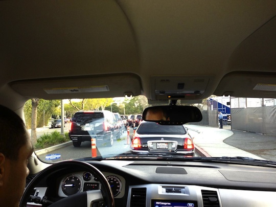 Traffic on the way to the Golden Globe Awards