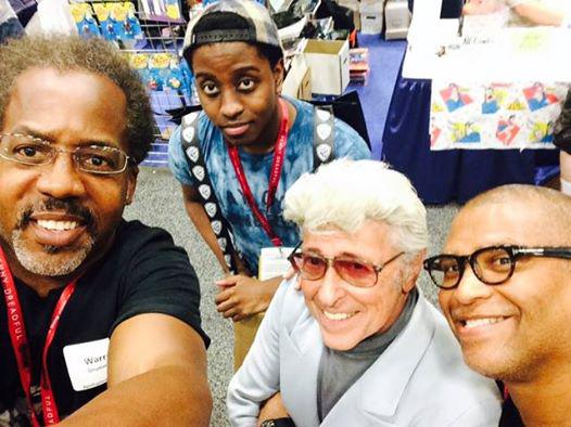 Warren Drummond with his son, Josh, Jim Steranko, and Reggie