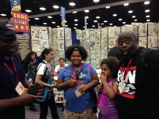 Kevin Grevioux and Ken Lashley with his two daughters