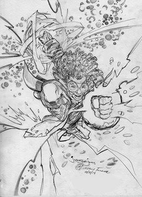 Jason Scot Jones sketch of Static Shock