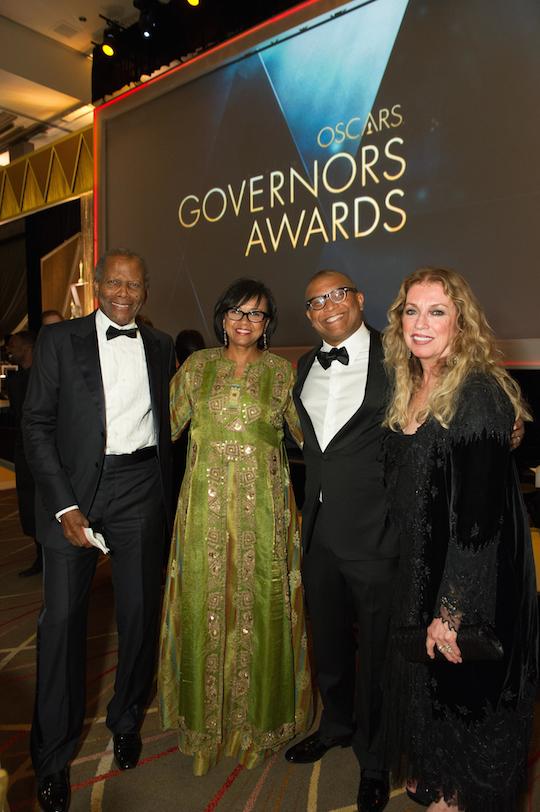 Sidney Poiter, Cheryl Boone Isaacs, Reggie and Mrs. Poiter